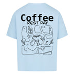Off Duty Shirt babyblau Rückansicht – Oversize Katzen T-Shirt