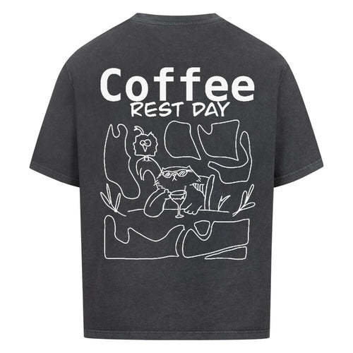 Off Duty Shirt washed black Rückansicht – Katzen Print