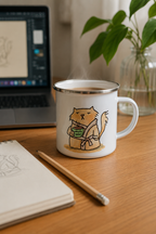 Slow Morning Emaille-Tasse