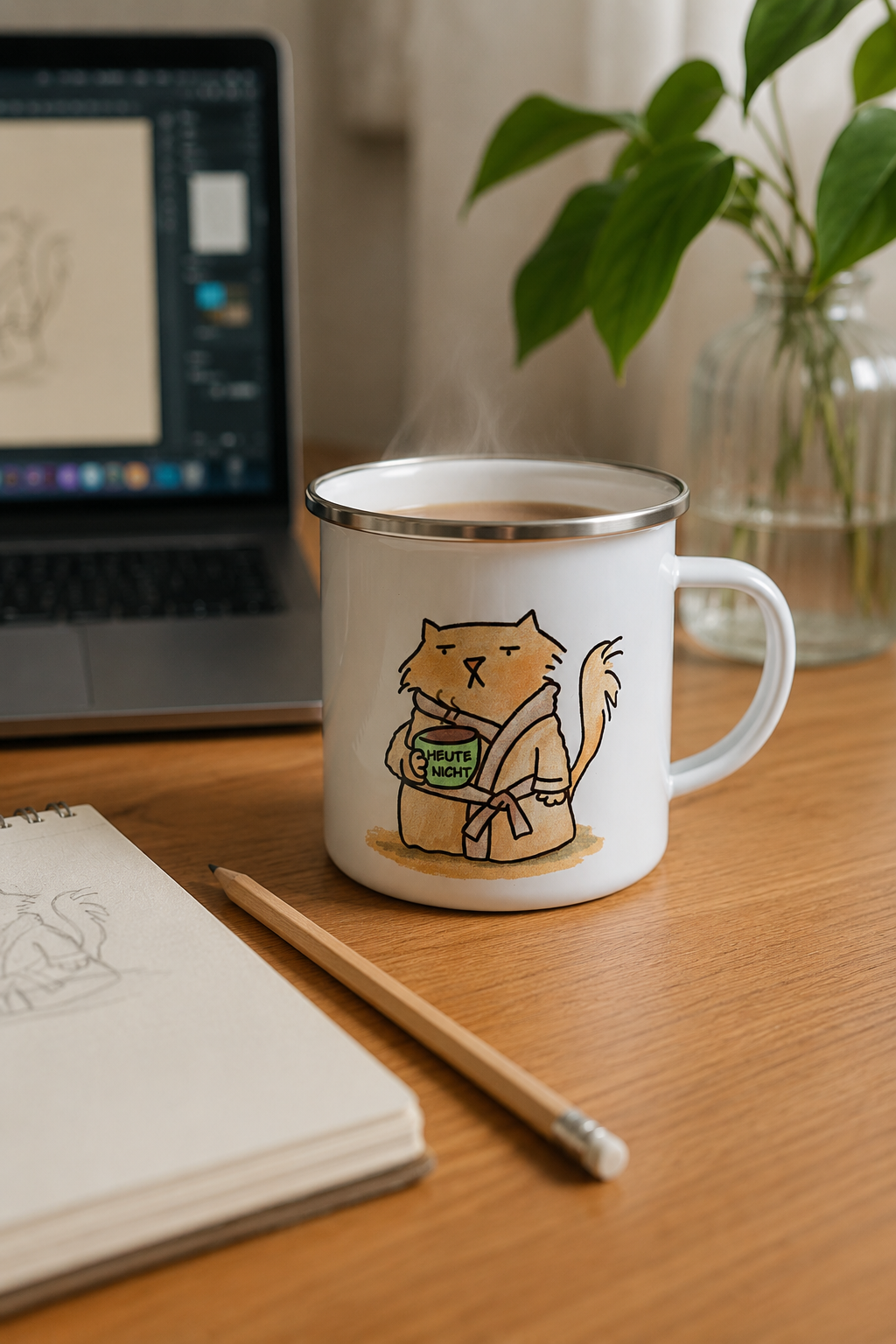 Slow Morning Emaille-Tasse