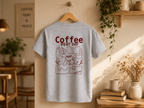 Coffee Break Shirt grau – Handgezeichnetes Katzenmotiv