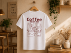 Coffee Break Shirt weiß Lifestyle – Katzen Shirt The Little Doodle