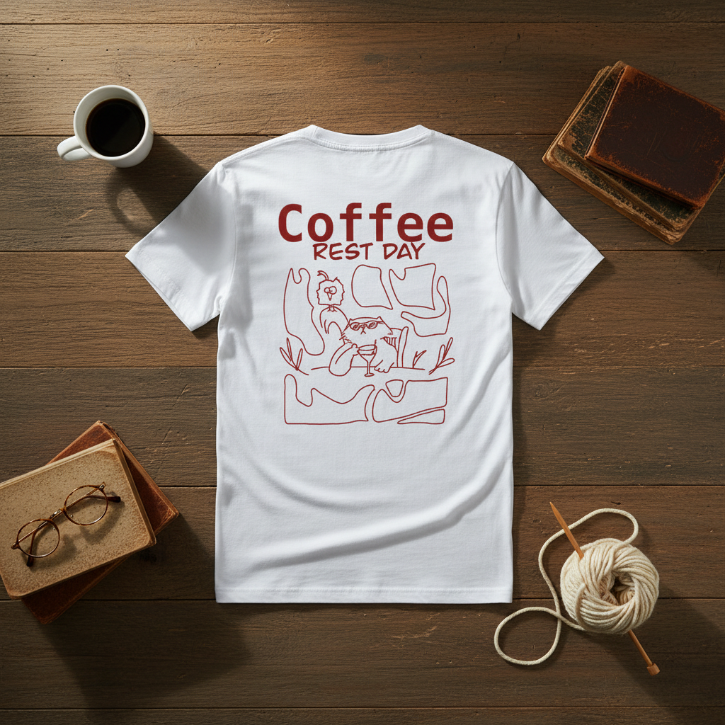 Rest Day Shirt weiß rot Flat Lay